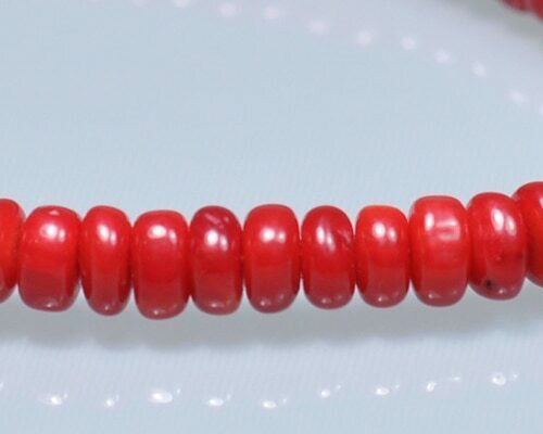 Rondelle Red Coral (Dyed) Beads 3x6mm | Sold By 1 Strand(8") | BS0022